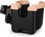 Accmor Stroller Cup Holder with Phone Holder, Bike Cup Holder, Universal Cup Holder for Uppababy Nuna Doona Strollers, 2-in-1 Cup Phone Holder for Stroller, Bike, Wheelchair, Walker, Scooter
