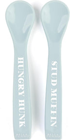 Bella Tunno Silicone Suction Bowl & Spoons for Toddlers & Babies, Food Grade BPA Free Silicone, Non Slip Base, Microwave & Dishwasher Safe, Ideal Baby-Led Weaning Bowl, Miss Mess/Love First Bite