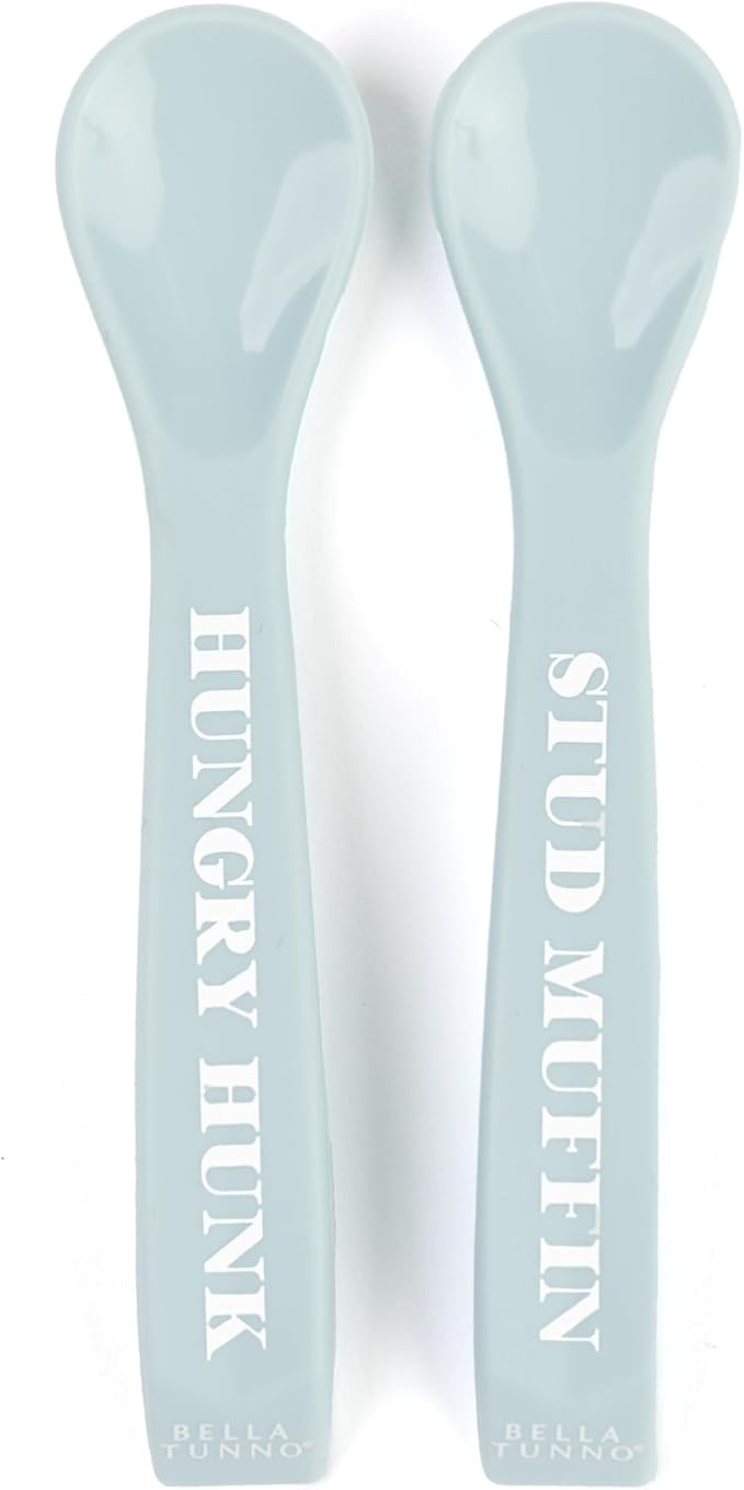 Bella Tunno Silicone Suction Bowl & Spoons for Toddlers & Babies, Food Grade BPA Free Silicone, Non Slip Base, Microwave & Dishwasher Safe, Ideal Baby-Led Weaning Bowl, Miss Mess/Love First Bite