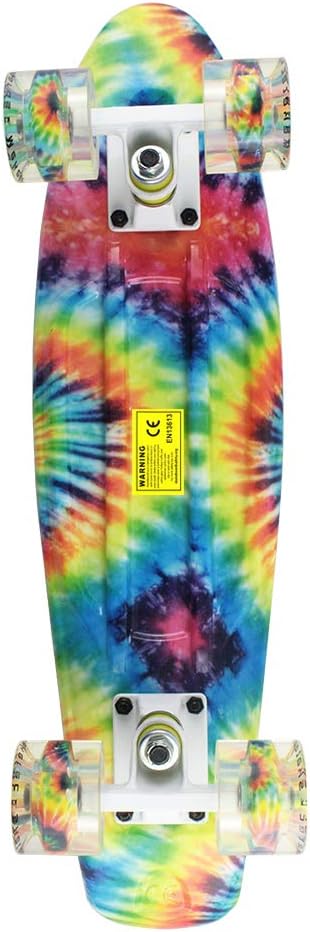 Skateboards Complete 22 Inch Mini Cruiser Retro Skateboard for Kids Boys Youths Beginners