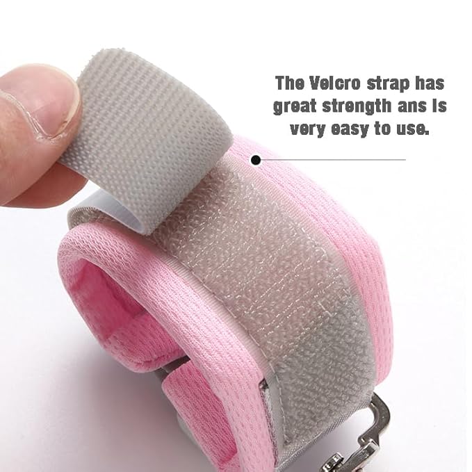 PandaEar Toddler Leash Harness and Anti Lost Wrist Link, 3 in 1 Kids Safety Harnesses with Leash, Child Anti-Lost Leash Walking Wristband Assistant Strap Belt for Baby Girls -Pink