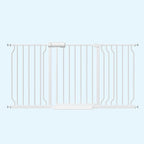 WAOWAO Baby Gate 52.76-62.2" Extra Wide Pressure Mounted Walk Through Swing Auto Close Safety White Metal Toddler Kids Child Dog Pet Puppy for Stairs,Doorways,Kitchen
