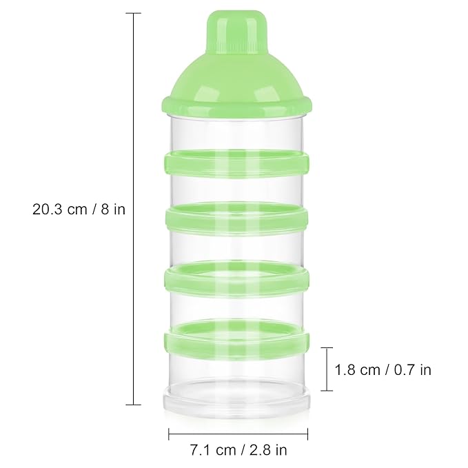 Accmor Formula Dispenser On The Go, 5 Compartments Stackable Formula Container for Travel, Baby Milk Powder Kids Snack Container, BPA Free