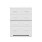 Storkcraft Brookside 4 Drawer Dresser (White) – GREENGUARD Gold Certified, Nursery Dresser for Kids Bedroom, Chest of Drawers