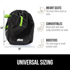 GORILLA GRIP Car Seat Travel Bag for Airplane Gate Check, Easy Carry Backpack Bags Cover Carseats, Infant Baby Carriers and Toddler Booster Seats for Airport, Child Air Travels Essential, Fluorescent