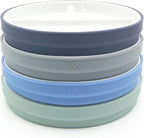 Elk and Friends Kids 6.7” Porcelain Divided Plates with Silicone Sleeves | Suitable for Babies/Kids/Toddlers | Microwave & Dishwasher Safe | Non Slip | Snack Dishes