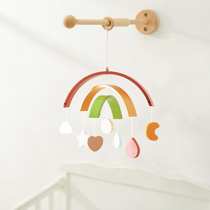 Wooden Crib Mobile Arm | Baby Mobile Hanger | Wooden Mount Wall Holder | Nursery Decor for Sturdy Mobile for Newborn Boys and Girls