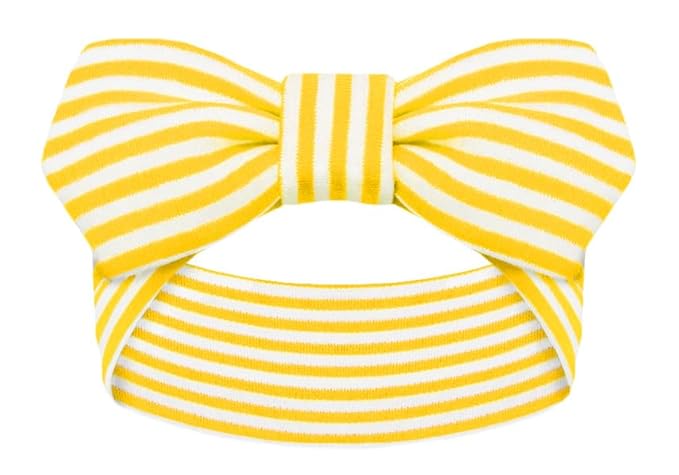 Creative Knitwear Michigan Wolverines Infant Girls Gold/White Striped Hair Knot Headband Embroidered Logo - Size Newborn - 4T