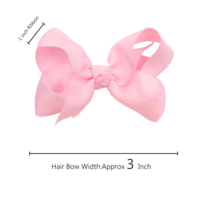 40Pcs 3 inch Hair Bows for Girls Grosgrain Ribbon Toddler Back to School Hair Accessories with Alligator Clips for Baby Girls Kids in Pairs