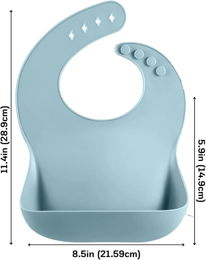 PandaEar Silicone Baby Feeding Set | 9PCS Baby Led Weaning Supplies Self Feeding Utensils | Divided Suction Plate Bowl Bibs Sippy Cup with Baby Snack Container Spoons Forks (Blue)