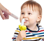 Finger Baby Toothbrush and Banana Teether, Soothing Pain Relief Silicone Baby Teething Toy for Babies, Toddlers, Infants, BPA Free, Soothes Babies Sore Gums(1 Teether 2 Finger Toothbrushes)