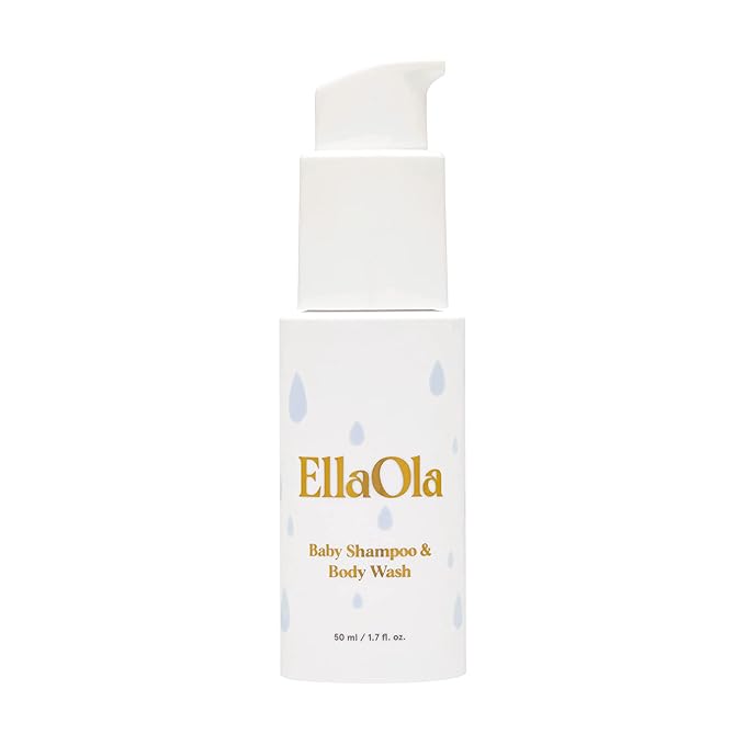 Travel Baby Shampoo & Body Wash - Organic, Hypoallergenic Baby Soap Hydrates + Nourishes Skin Barrier While Cleansing, Tear Free Formula | 1.7 fl. oz.