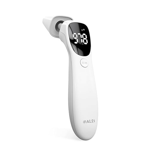 Dual Mode Thermometer for Adults, Kids, and Babies – Infrared Digital Forehead and Ear Thermometer, No Touch with Fever Alarm and Fast Results
