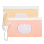 Baby Wipe Holder, 2 Pack Refillable Wipes Dispenser Portable Baby Wipe Case Waterproof Baby Wipe Container Travel Baby Wipes Container Reusable Wet Wipes Pouch for Diaper(Blush Pink & Cream)