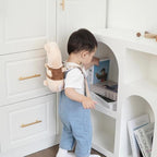 Baby Walker Head Protector Backpack Wear,Toddler Adjustable Baby Head Protection Backpack for Safety Baby Learning Walking Crawling (Brown Bear)