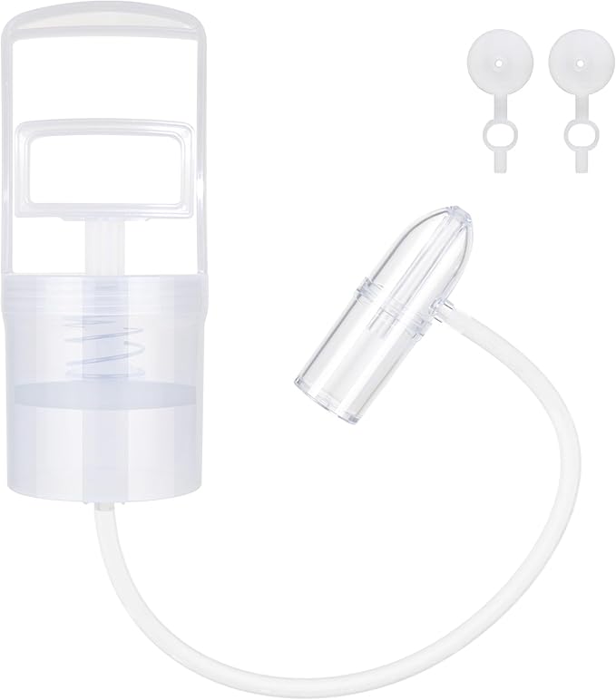 Nasal Aspirator for Baby, Baby Snot Sucker, Nose Sucker with Upgraded Hand Pump and Non-Invasive Tip to Clear Clogged Passages and Boogers (Clear, Standard)