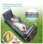 DERJUNSTAR Baby Diaper Bag Backpack with ChangingStation-Large Capacity Baby Bag for Boys & Girls, USBCharging Port, Pacifier Case, sunshade & Toy Bar,Waterproof， Forest