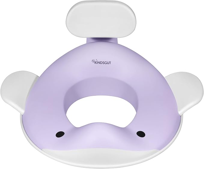 Kindsgut Potty Training Seat in whale design, designed in Germany, suitable for all toilet shapes non-slip toilet seat, Lilac
