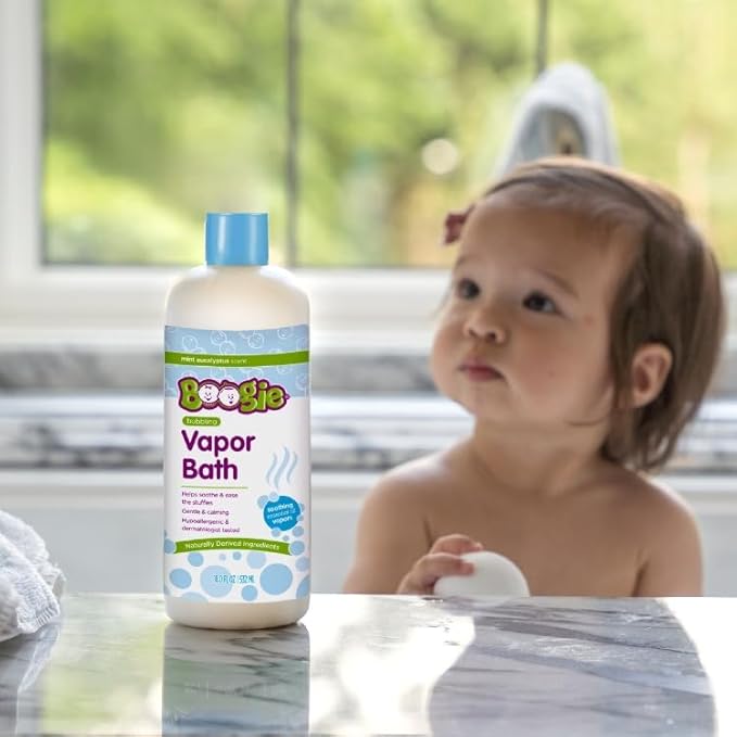 Boogie Kids Botanical Bubble Bath, Soothing Vapor, Made with Plant and Oat Extracts, Natual Essential Oils, Mint Eucalyptus, 18 oz (Pack of 2)