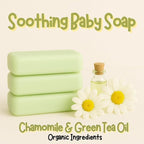 Hypoallergenic Organic Baby Soap Bar - Chamomile & Green Tea Oil - Gentle Cleansing Body Wash for Sensitive Skin | Babies, Toddlers, and Kids | 9-Pack