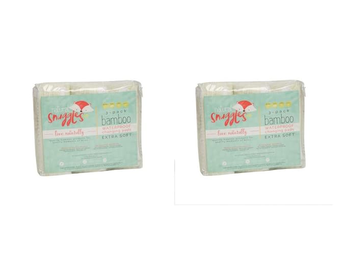 Washable Absorbent Bamboo Rayon Baby Changing Pads 6 Pack - Extra Soft Material, Reusable, Leak Proof, Stain Protective Cover- use in Diaper Bag for Traveling or in Nursery