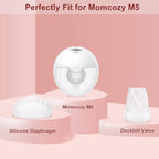 10PCS M5 Breast Pump Replacement Parts, 6pcs Silicone Duckbill Valve & 4pcs Silicone Diaphragm Compatible with Momcozy M5 Wearable Breastpump, Mom Cozy Breastfeeding Essential Accessories