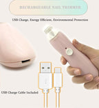 Rechargeable Baby Nail File, Fansidi Electric Baby Nail Trimmer for Newborn Infant or Toddler Toenail and Fingernail - Girls and Boys Accessory - Extra Replacement Pads Included (Pink)