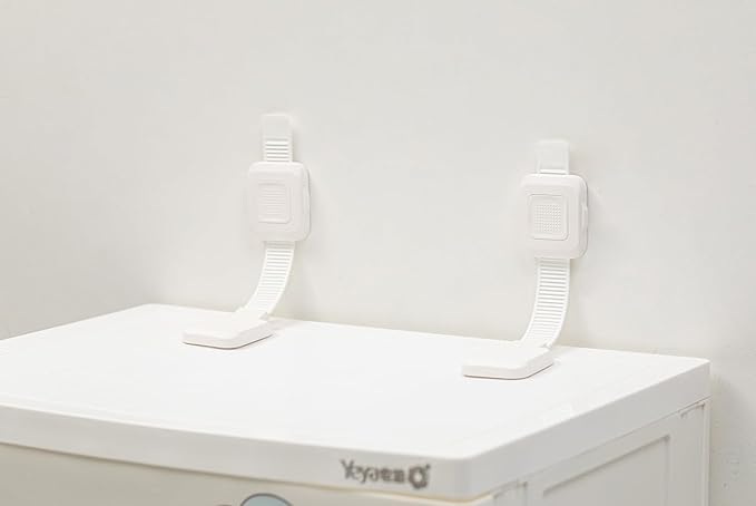 YEYA Upgraded No Drill Furniture Anchors for Baby Proofing, Anti-Tip Adjustable Straps, 2 Pack