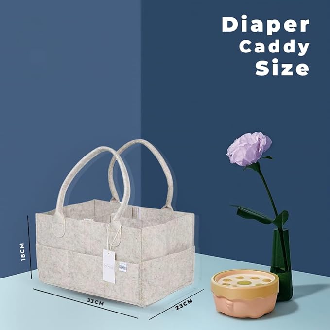 Diaper Caddy - Nursery Storage Bin and Car Organizer for Diapers and Baby Wipes