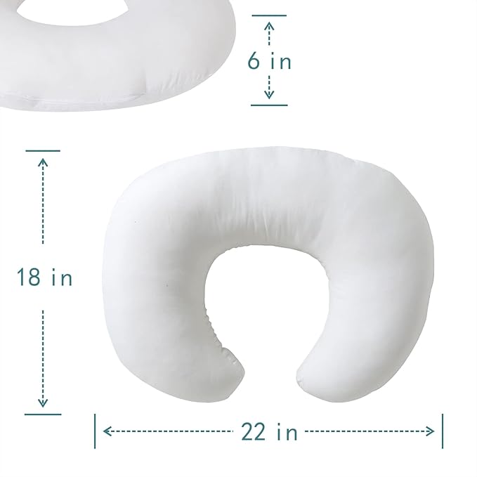 Nursing Pillow and Positioner, Breastfeeding, Bottle Feeding, Baby Sitting Support, Tummy Time Support for Baby Boys and Girls, Propping Baby Pillow (Naked Pillow)