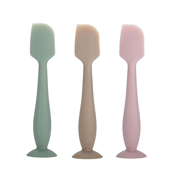 3-Pack Baby Diaper Cream Spatula - Baby Diaper Rash Cream Applicator for Butt Paste - Diaper Cream Brush for Newborn Essentials (grey, pink, green)