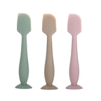 3-Pack Baby Diaper Cream Spatula - Baby Diaper Rash Cream Applicator for Butt Paste - Diaper Cream Brush for Newborn Essentials (grey, pink, green)