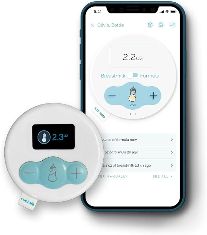 Smart Milk Tracker - Bottle Cub: On-The-Spot One-Press Baby Care Logger, Reminders, Notifications, Routines, Multiple Caregivers, Pediatrician & Expert Support