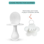 Grabease Baby Feeding Utensils Set - Infant and Baby Fork and Spoon for Ages 1-11 Months, BPAs and Phthalate-Free Cutlery, Plastic, 1 Set, White