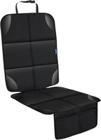 Car Seat Protector for Child Carseat, 1 Pack Protect Car Seat Cover for Baby with Thickest Padding and Non-Slip Padded Backing Mesh Pockets Kids Pets Car Back Seat Protectors(Black)