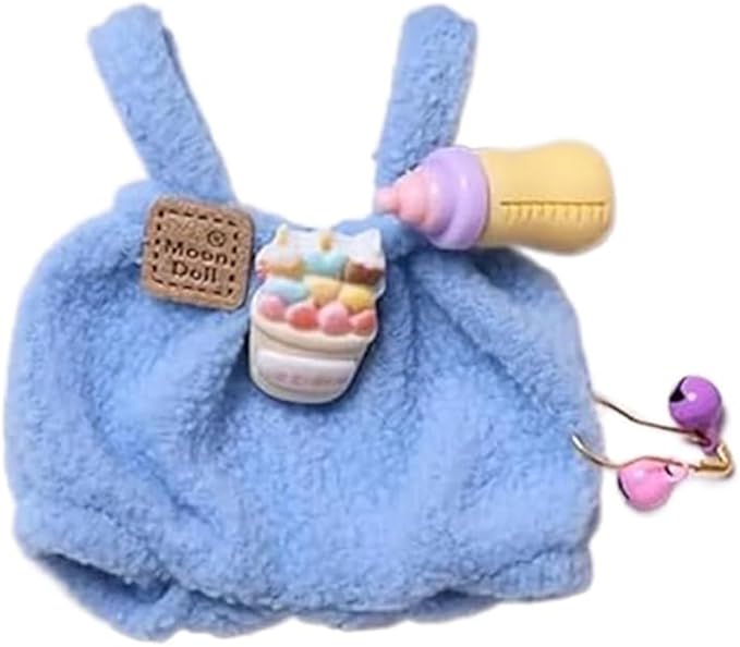 YAMASO Doll Clothes and Accessories Suitable for 17cm Dolls (1hat+1romper+1Camera Backpack no Doll)(Blue)