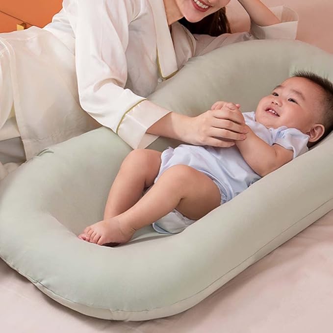 Baby Lounger Pillow, Infant Lounger for 0-24 Months, Soft Cotton and Portable Baby Lounger for Home (Gray)