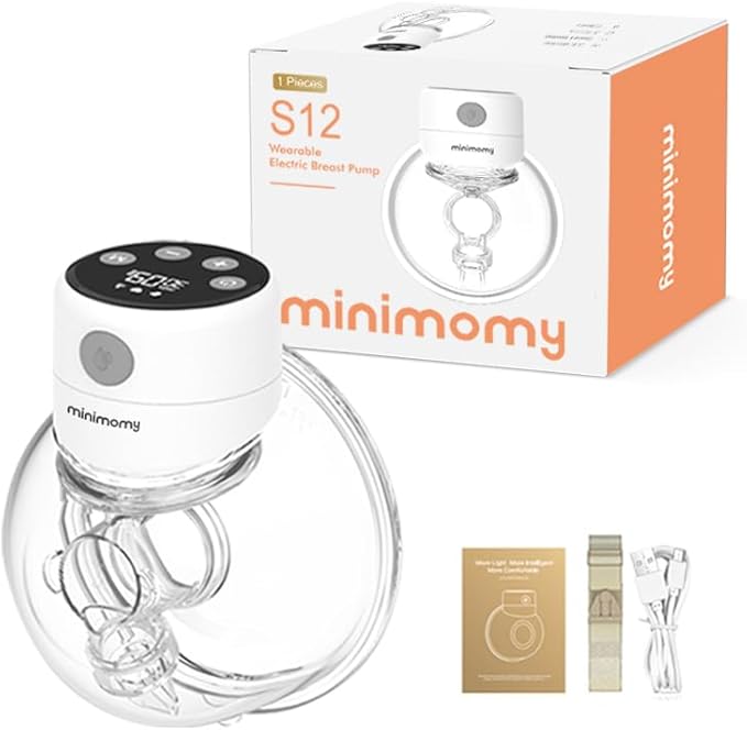 Wearable Hands-Free Electric Breast Pump – Double Portable Pump, 3 Modes 12 Levels, Quiet Rechargeable Breastfeeding Pump, LED Display, 24mm & Multiple Flange Sizes (1 Count)