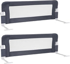 HONEY JOY Bed Rail for Toddlers, Extra Long, Foldable Portable Swing Down Safety Bed Guard Rail, Toddler Bed Rails for Crib, King Queen Full Twin Size Bed Mattress (Gray, 2 Pack, 47 Inch)