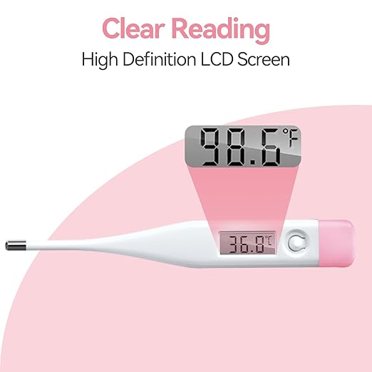 Digital Oral Thermometer for Adults and Children with LCD Display, Oral Thermometer for Baby with Fever Alarm Rectal & Underarm Use, Fast Reading Thermometer