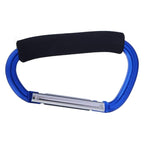 Large Stroller Hooks for Mommy, 2 pcs Carabiner Stroller Hook Organizer for Hanging Purses, Diaper Bag, Shopping Bags. Clip Fits Single/Twin Travel Systems, Car Seats (Blue+Green)