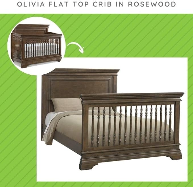 Full-Size Conversion Kit Bed Rails for Westwood Design Convertible Cribs - Solid Wood Rail - Toddler and Adult Bed Rail for Full-Size Beds - Essential Nursery and Baby Furniture (Rosewood, Option 1)