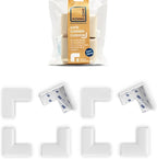 Roving Cove Slim-Fit Corner Protector for Baby Proofing (8 Small Corners), Soft Rubber Foam Furniture Corner Bumper Guards, 3M Adhesive Pre-Taped, Oyster White (Off White)