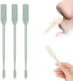 Nasal Hair Cutter, 2025 Upgraded 2 in 1 Nasal Hair Trimmer for Women Men, Manual 360° Rotating Nose Hair Remover Tool with Ear Digger Travel Essentials (Green, 3 Pcs)