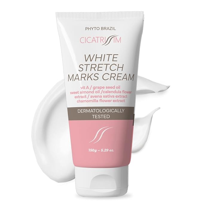 Cicatrissim White Stretch Mark Cream for White and Old Striae - Softens Stretch Marks, Evens Skin Tone, and Firms Skin - All Skin Types - 150g