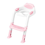 Potty Training Seat with Step Stool Ladder, SKYROKU Potty Training Toilet for Kids Boys Girls Toddlers - Comfortable Safe Potty Seat with Anti-Slip Pads Ladder Pink