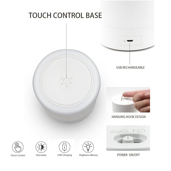 G Keni Nursery Baby Night Light for Kids, Portable LED Touch Night Lamp for Kids and Adult, Breastfeeding, Sleep Aid, USB Rechargeable Nursing Lamp, Bedside Dimmable Warm Night Light (2 Pack)