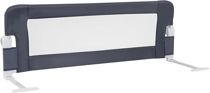 HONEY JOY Bed Rail for Toddlers, Extra Long, Foldable Portable Swing Down Safety Bed Guard Rail, Toddler Bed Rails for Crib, King Queen Full Twin Size Bed Mattress (Gray, 1 Pack, 47 Inch)