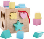 Shape Sorter Toddler Toy Classic Wooden Toy for Baby Boys & Girls Learning Educational Color Sorting Cube Toys for Kids