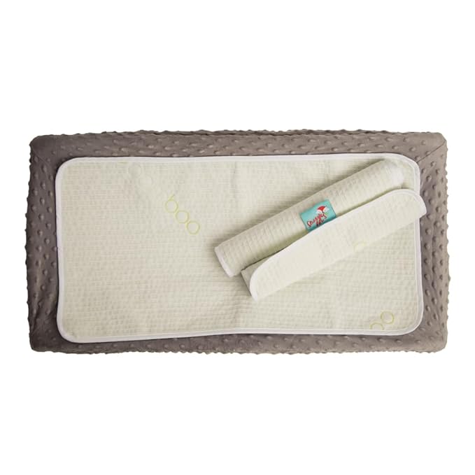 Washable Absorbent Bamboo Rayon Baby Changing Pads 6 Pack - Extra Soft Material, Reusable, Leak Proof, Stain Protective Cover- use in Diaper Bag for Traveling or in Nursery